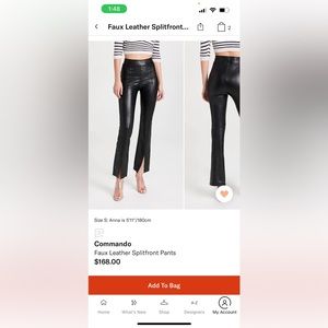 Commando split front leather pants